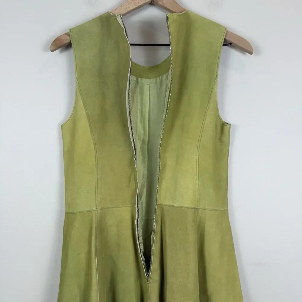 3.1 Phillip Lim Sleeveless Dress Size 0 Green‎ Suede Mini Classic Party Cocktail